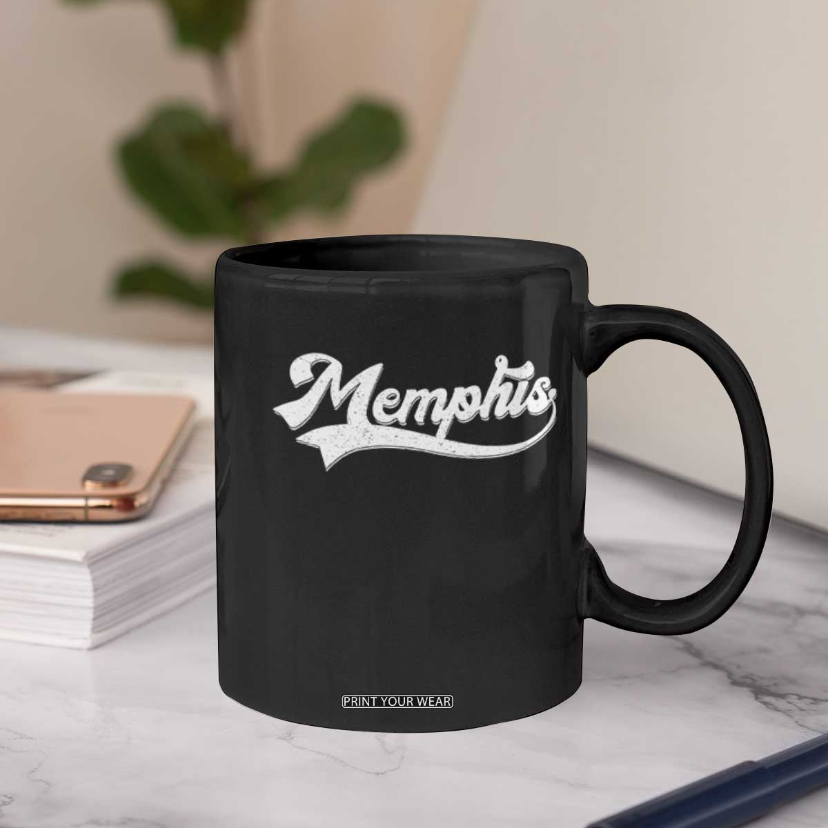 Retro Memphis Script Graphic Tennessee City Pride Coffee Mug