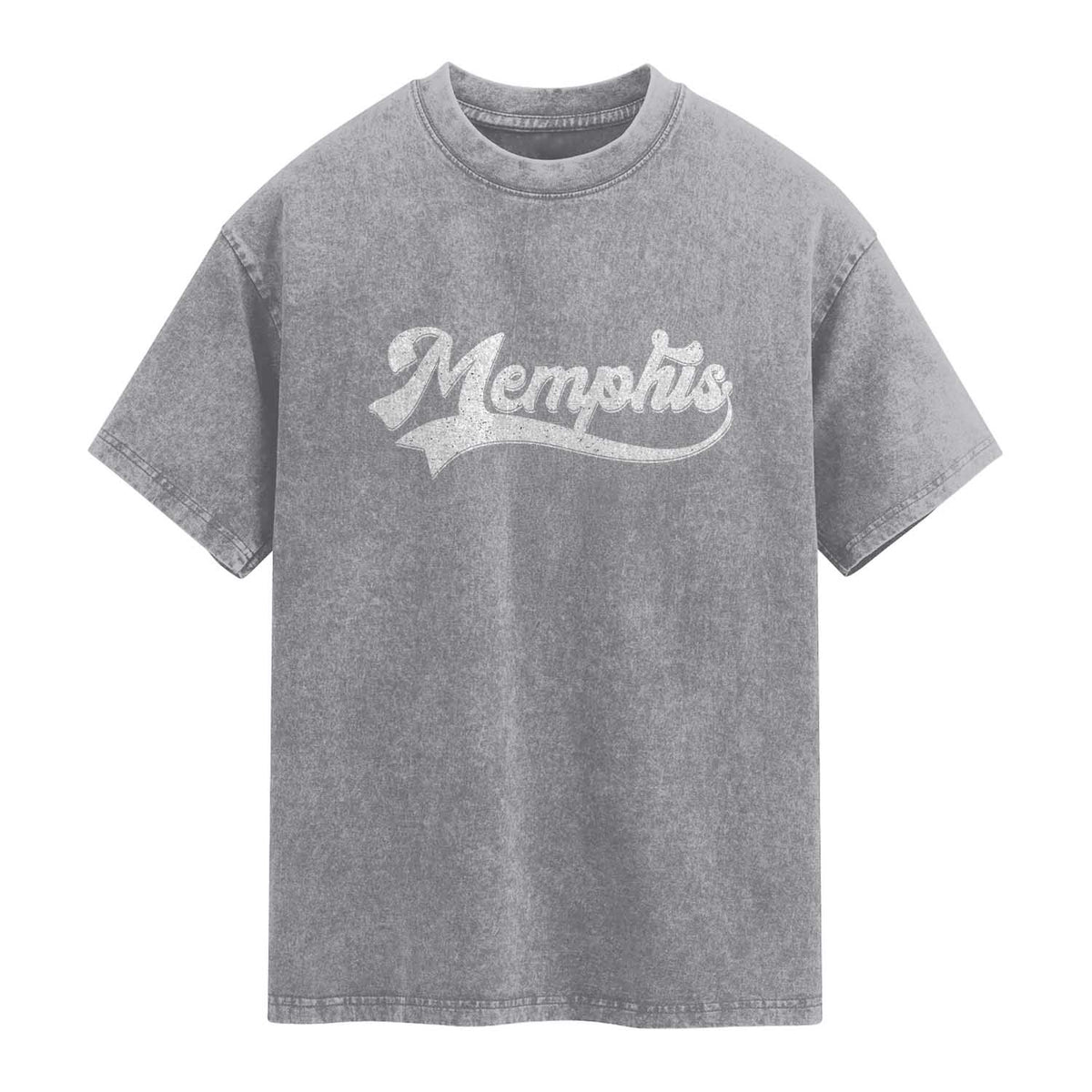 Retro Memphis Script Graphic Tennessee City Pride Washed Cotton T-Shirt