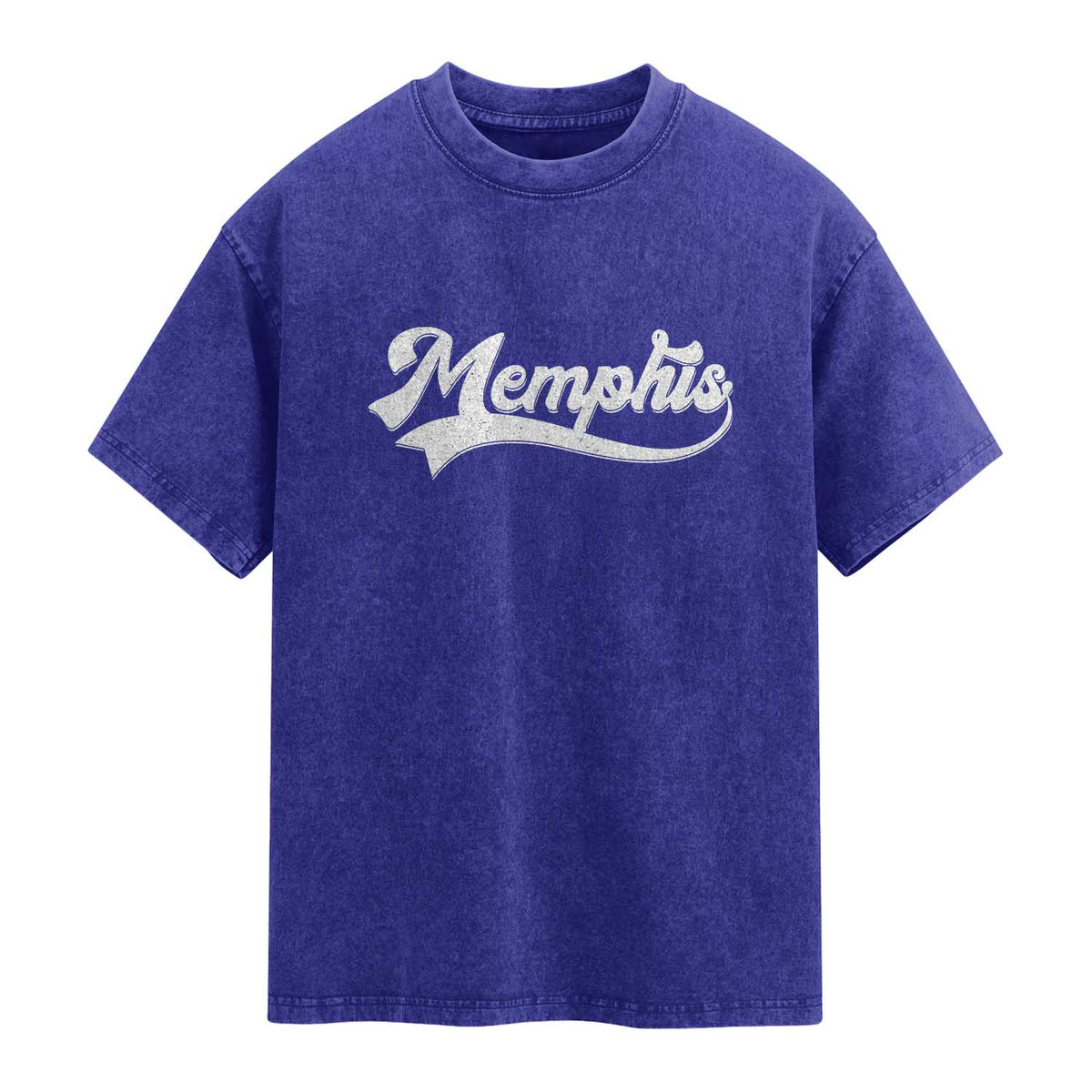 Retro Memphis Script Graphic Tennessee City Pride Washed Cotton T-Shirt