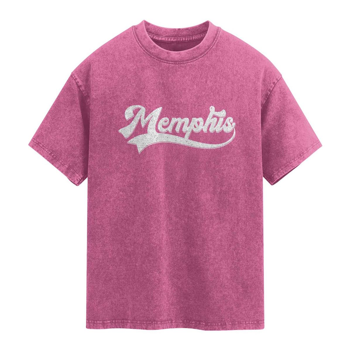Retro Memphis Script Graphic Tennessee City Pride Washed Cotton T-Shirt