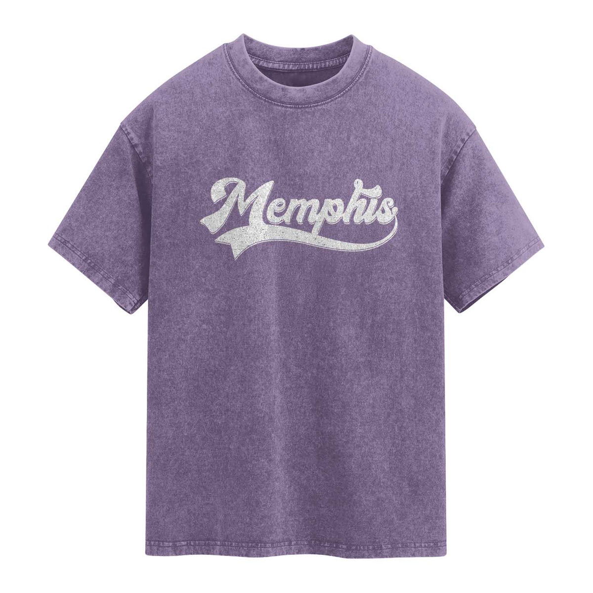 Retro Memphis Script Graphic Tennessee City Pride Washed Cotton T-Shirt