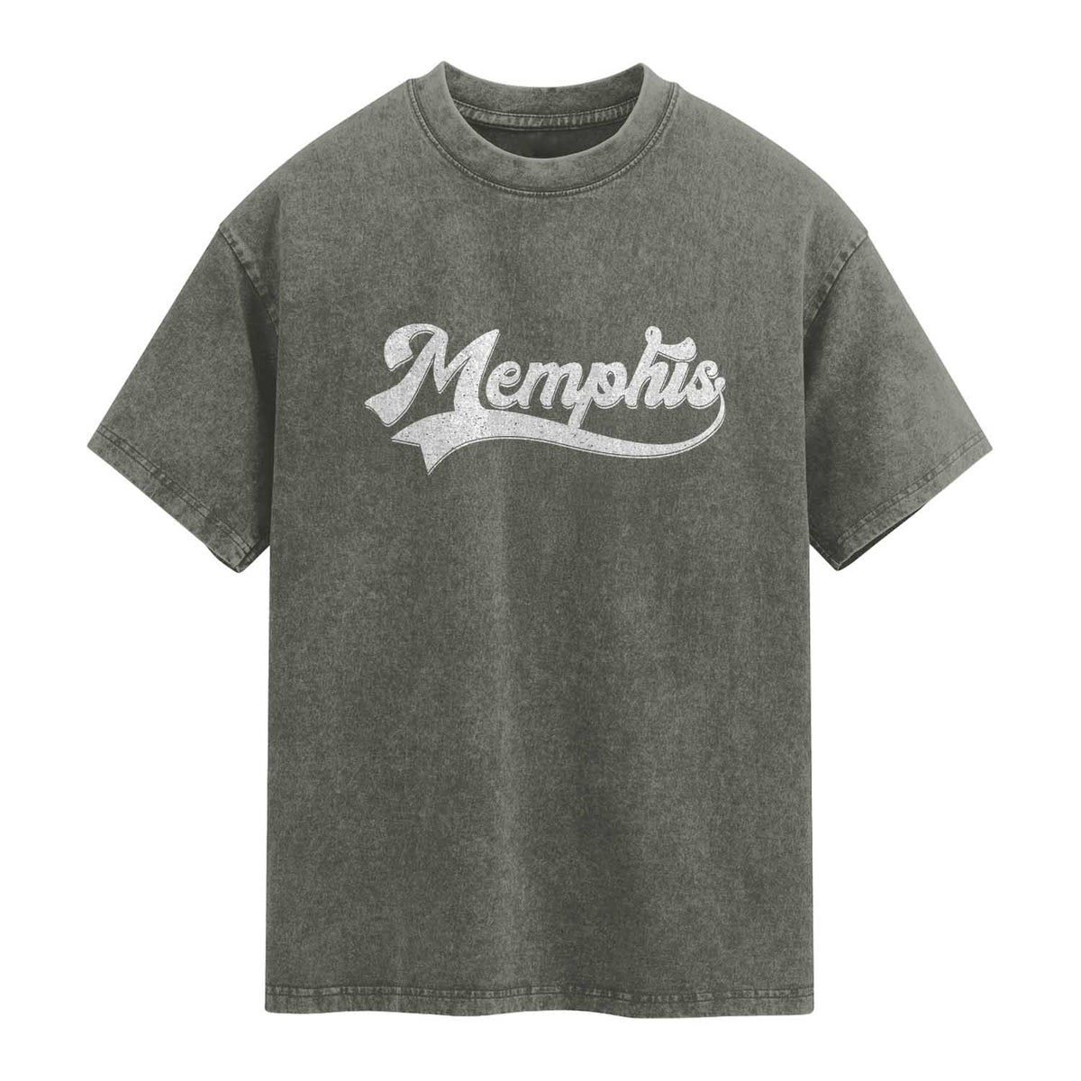 Retro Memphis Script Graphic Tennessee City Pride Washed Cotton T-Shirt