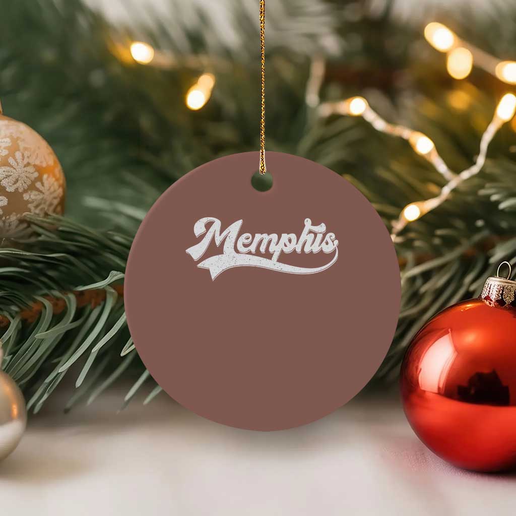 Retro Memphis Script Graphic Tennessee City Pride Ceramic Ornament