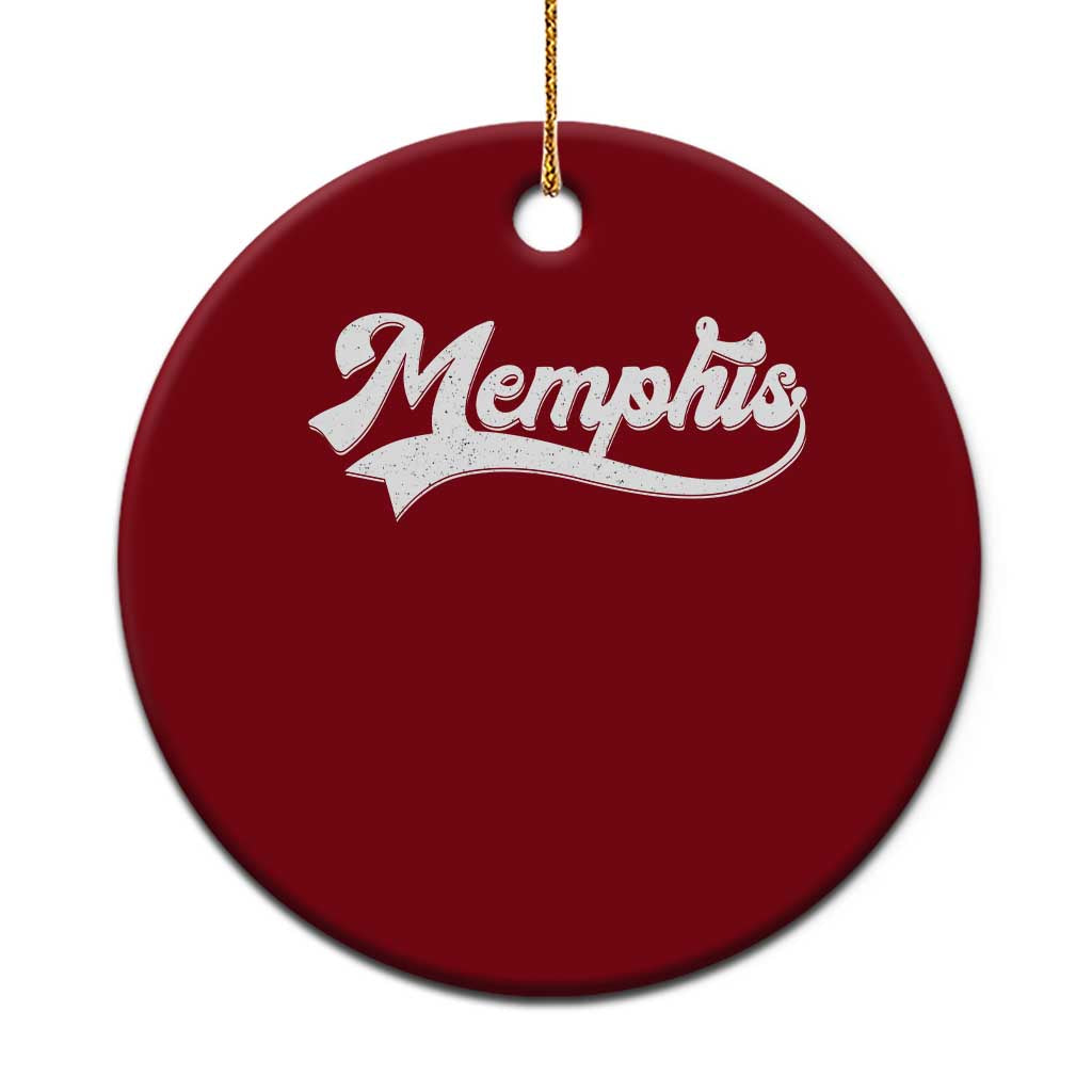 Retro Memphis Script Graphic Tennessee City Pride Ceramic Ornament