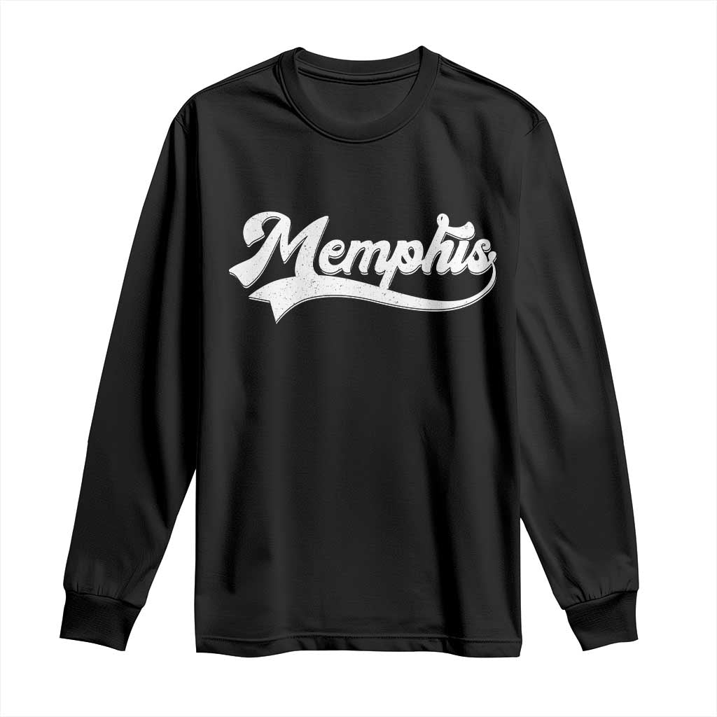 Retro Memphis Script Graphic Tennessee City Pride Long Sleeve Shirt