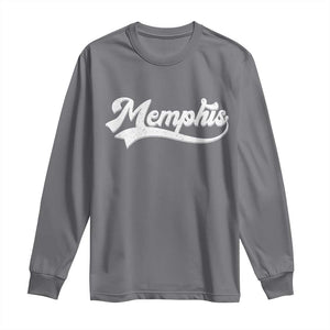 Retro Memphis Script Graphic Tennessee City Pride Long Sleeve Shirt