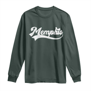 Retro Memphis Script Graphic Tennessee City Pride Long Sleeve Shirt