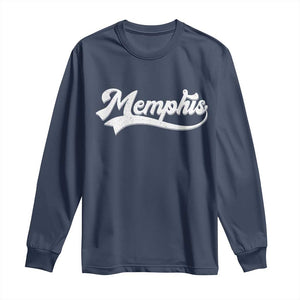 Retro Memphis Script Graphic Tennessee City Pride Long Sleeve Shirt