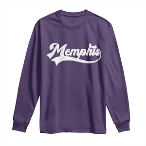 Retro Memphis Script Graphic Tennessee City Pride Long Sleeve Shirt