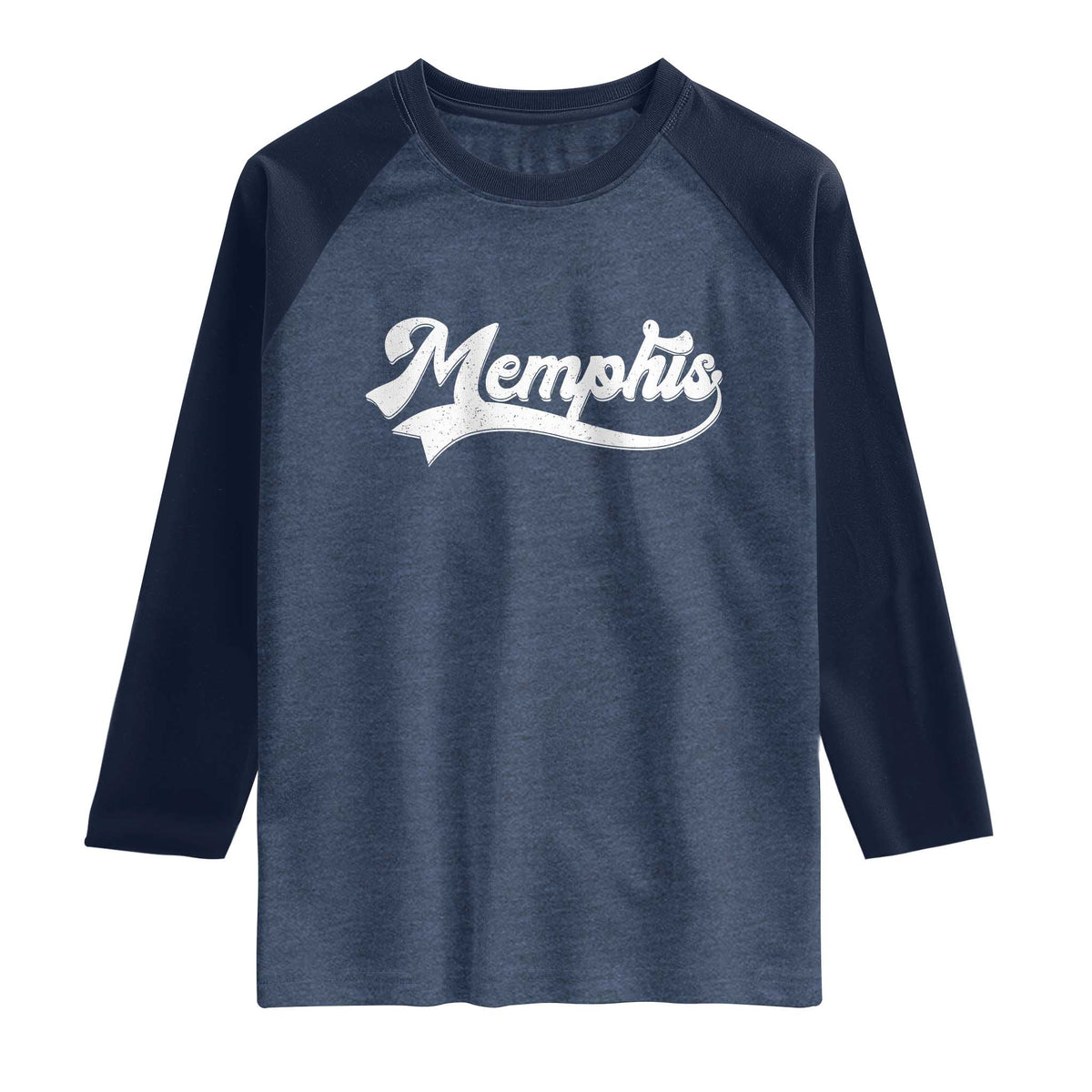 Retro Memphis Script Graphic Tennessee City Pride Raglan Shirt