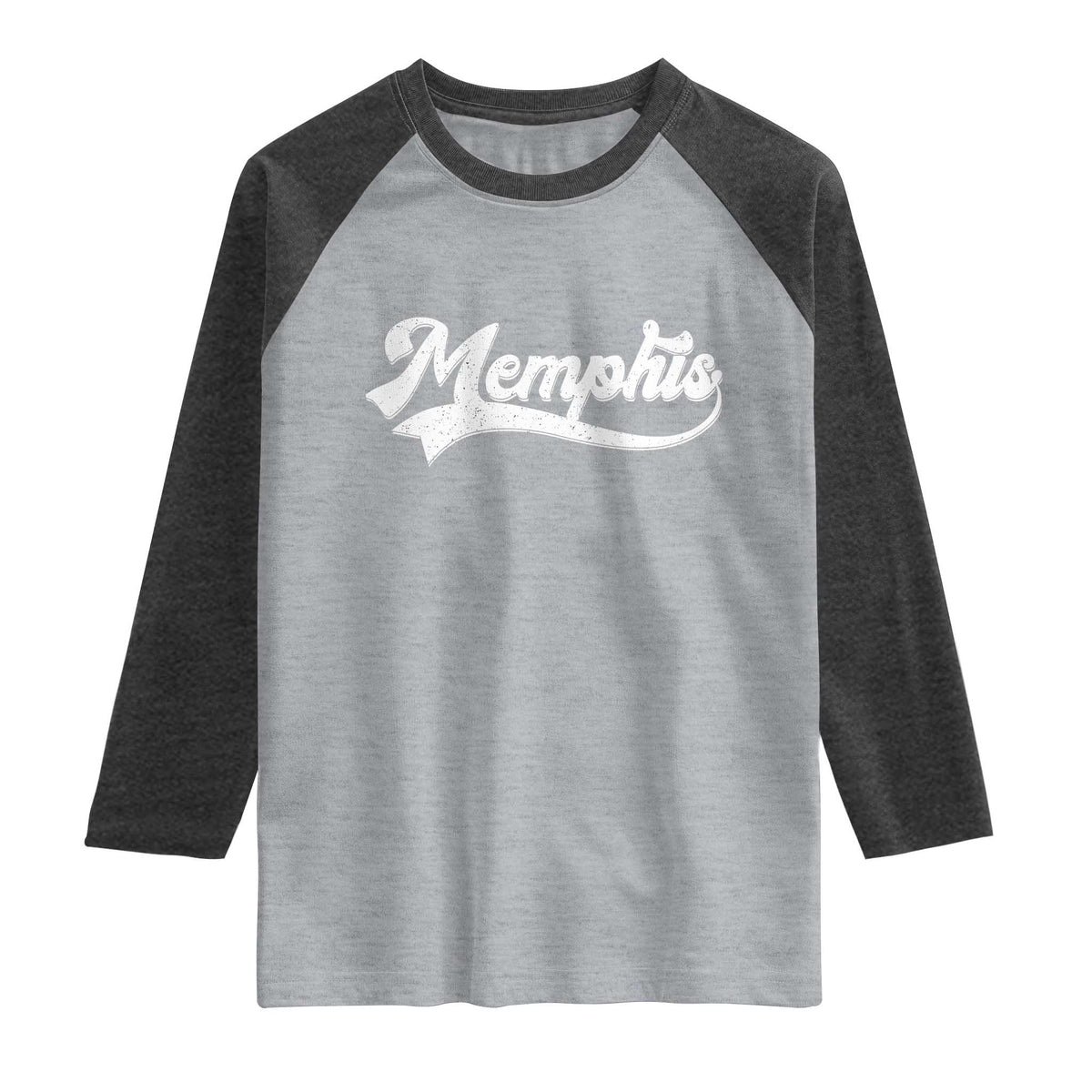 Retro Memphis Script Graphic Tennessee City Pride Raglan Shirt