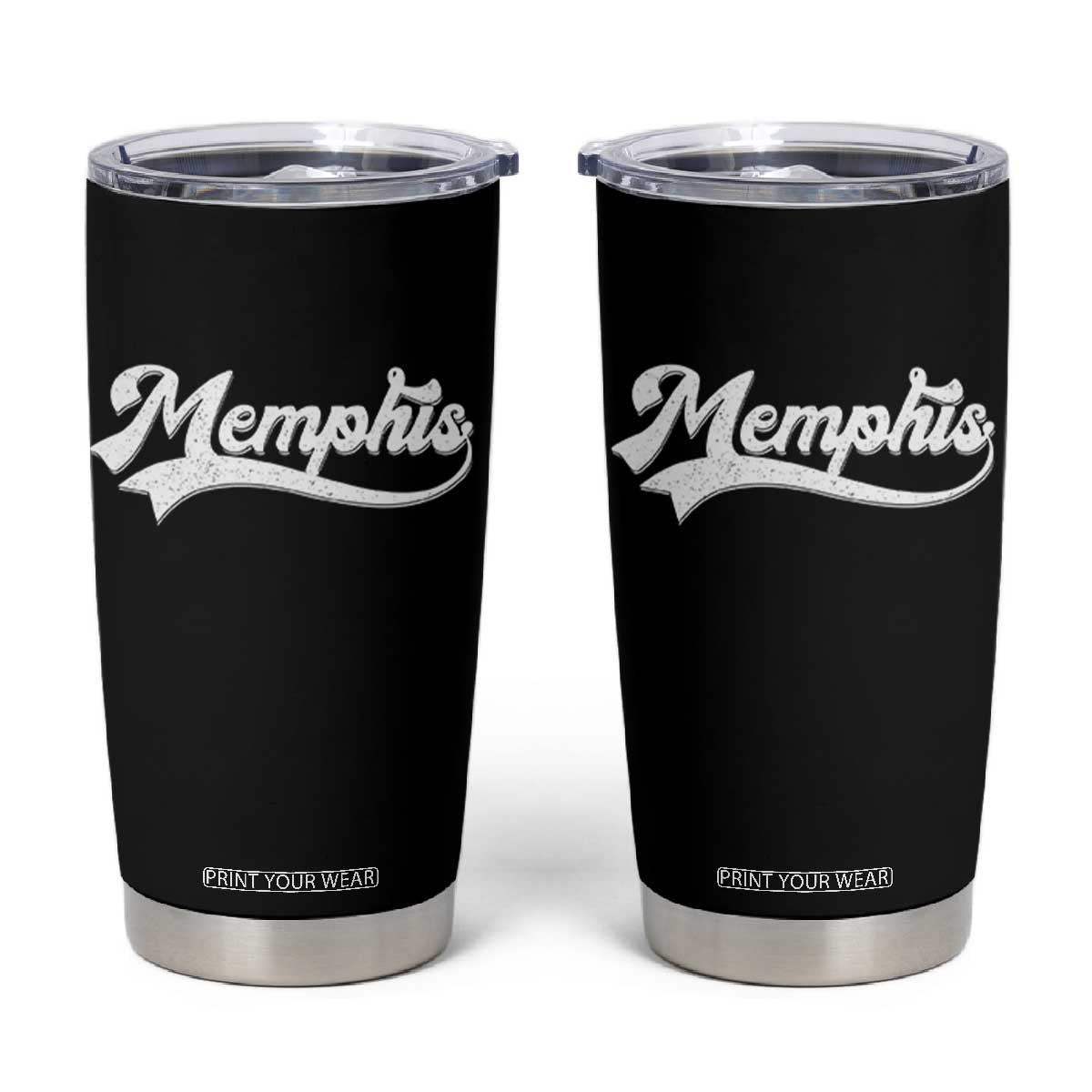 Retro Memphis Script Graphic Tennessee City Pride Tumbler Cup