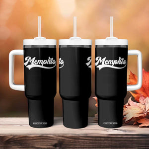 Retro Memphis Script Graphic Tennessee City Pride Tumbler With Handle