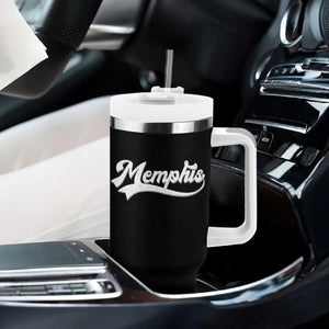 Retro Memphis Script Graphic Tennessee City Pride Tumbler With Handle