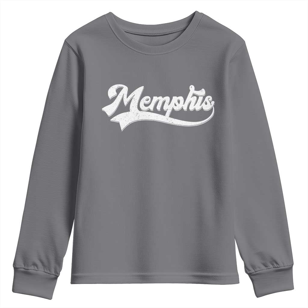 Retro Memphis Script Graphic Tennessee City Pride Youth Sweatshirt
