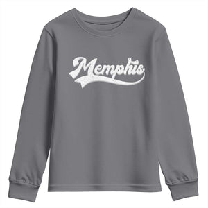 Retro Memphis Script Graphic Tennessee City Pride Youth Sweatshirt