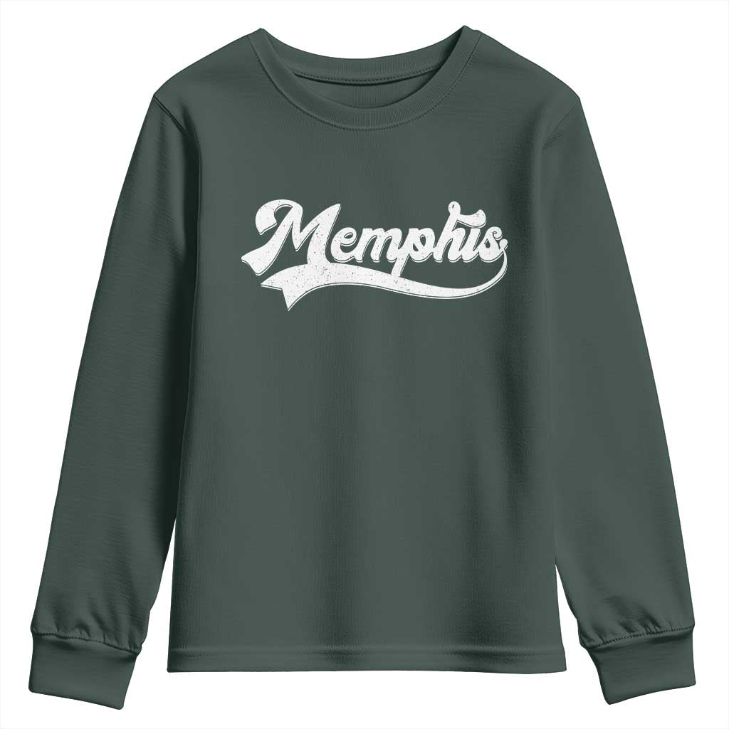 Retro Memphis Script Graphic Tennessee City Pride Youth Sweatshirt