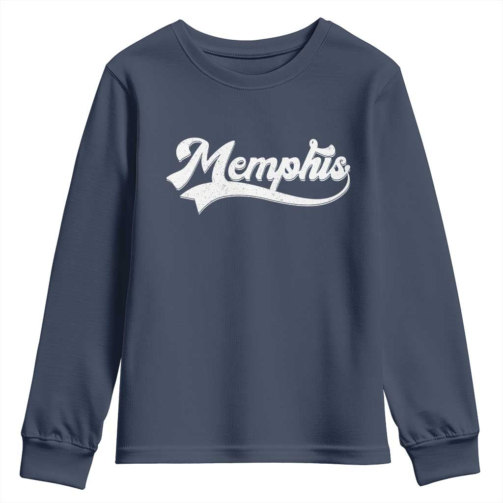 Retro Memphis Script Graphic Tennessee City Pride Youth Sweatshirt