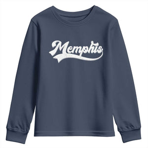 Retro Memphis Script Graphic Tennessee City Pride Youth Sweatshirt