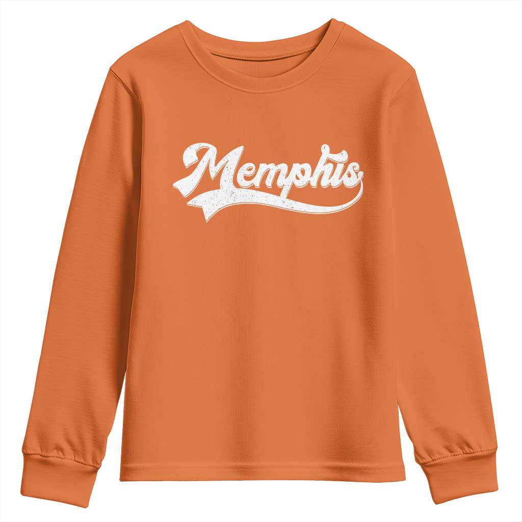Retro Memphis Script Graphic Tennessee City Pride Youth Sweatshirt