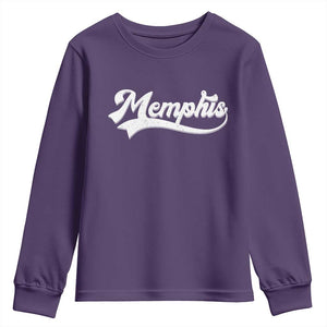 Retro Memphis Script Graphic Tennessee City Pride Youth Sweatshirt