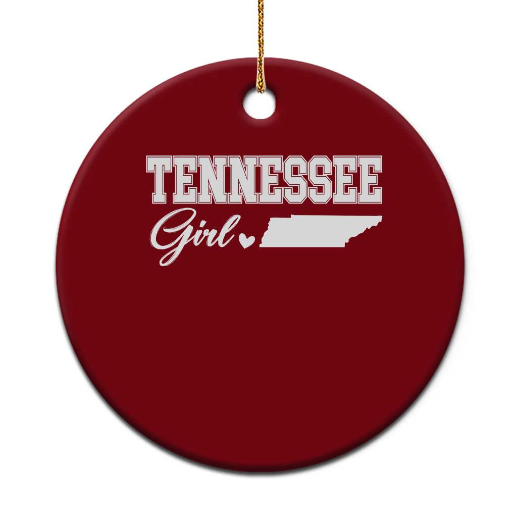 Tennessee Girl Ceramic Ornament TN State Pride Heart Graphic Souvenir Gift