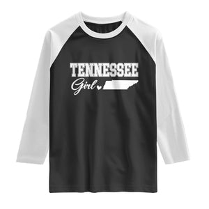 Tennessee Girl Raglan Shirt TN State Pride Heart Graphic Souvenir Gift