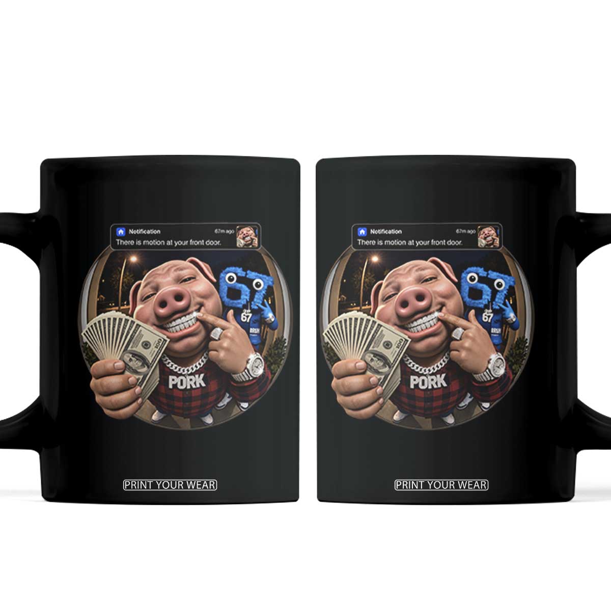 John Pork 67 Meme Funny Brainrot Coffee Mug There is Motion at Your Front Door