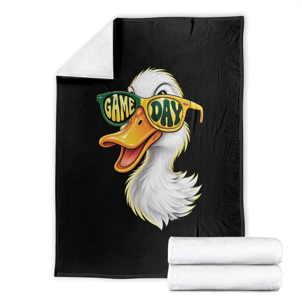 Cool Duck Wearing Sunglasses Game Day Sports Fan Graphic Throw Blanket