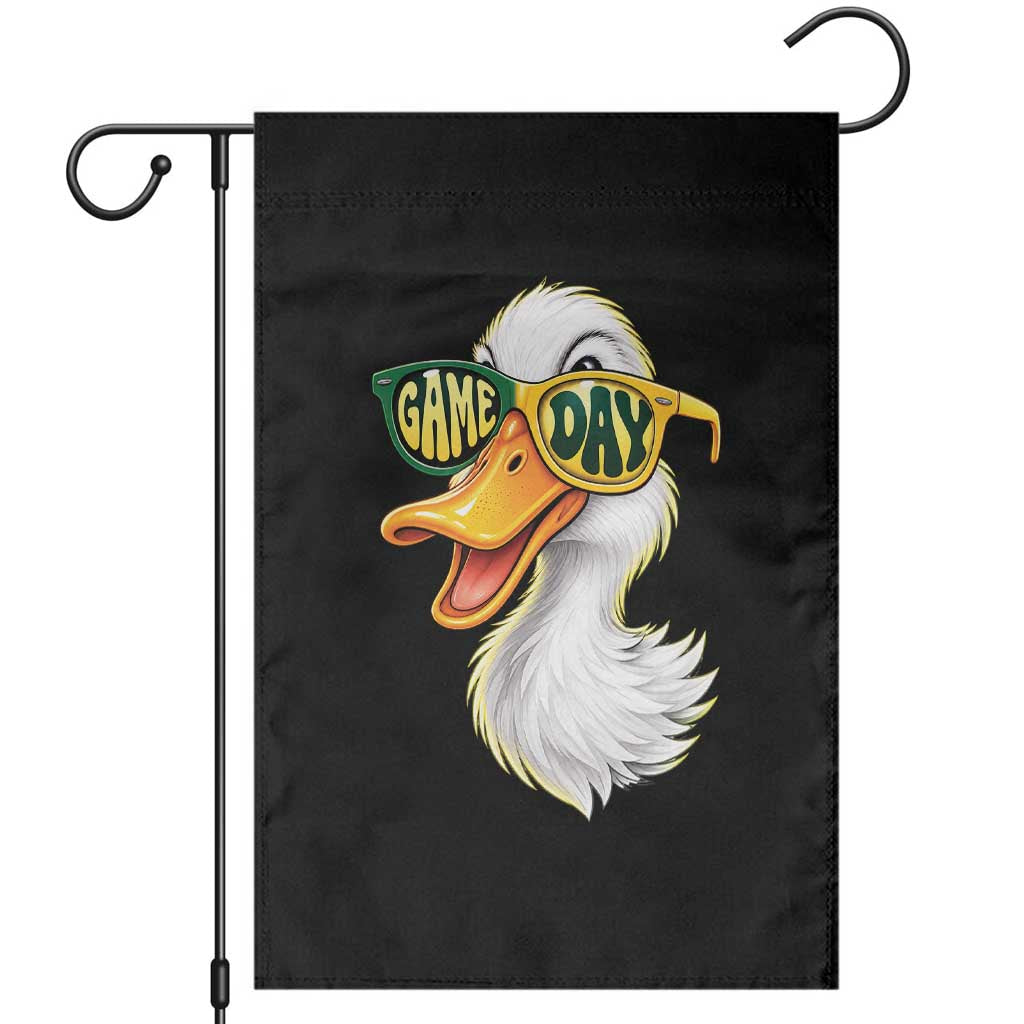 Cool Duck Wearing Sunglasses Game Day Sports Fan Graphic Garden Flag