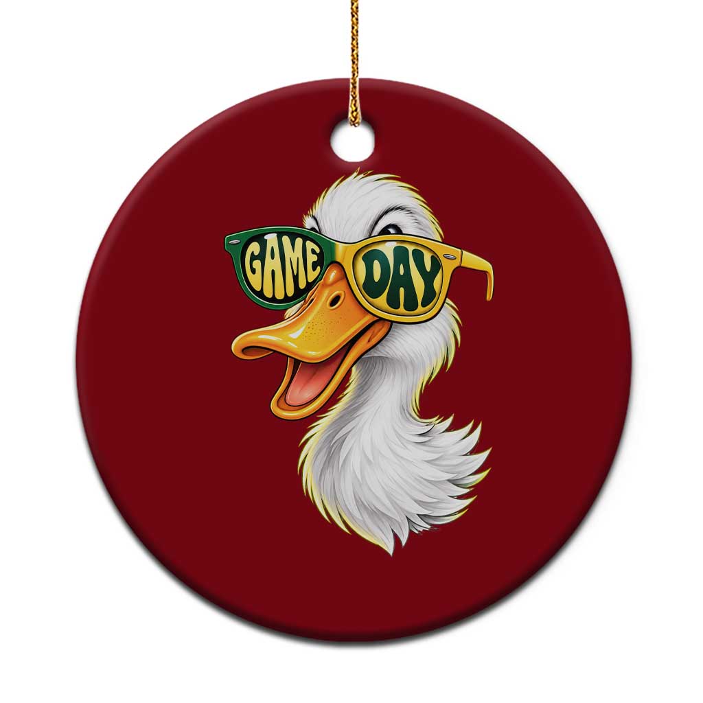 Cool Duck Wearing Sunglasses Game Day Sports Fan Graphic Ceramic Ornament