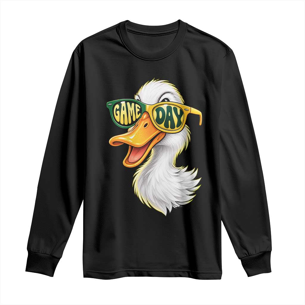 Cool Duck Wearing Sunglasses Game Day Sports Fan Graphic Long Sleeve Shirt