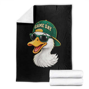 Game Day Duck Wearing Baseball Cap Sunglasses Graphic Throw Blanket
