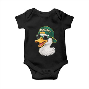 Game Day Duck Wearing Baseball Cap Sunglasses Graphic Baby Onesie