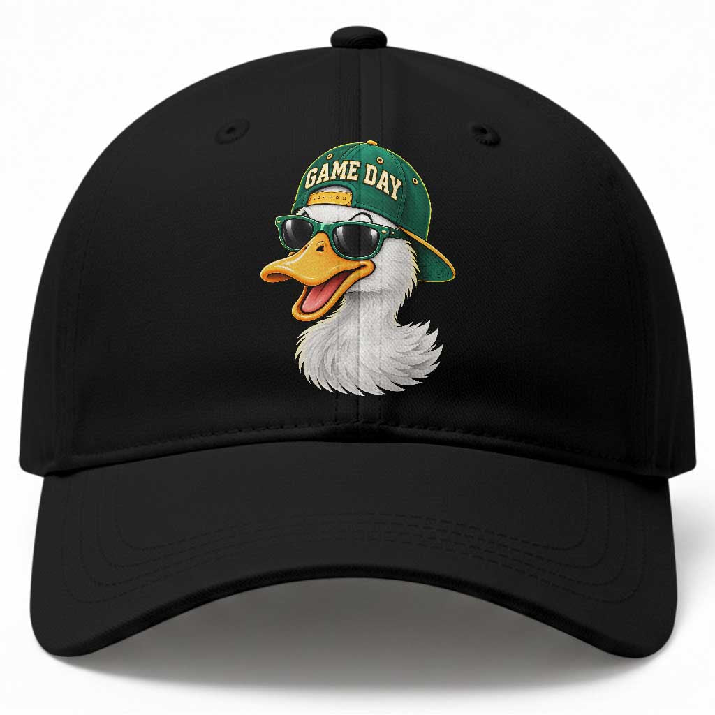 Game Day Duck Wearing Baseball Cap Sunglasses Graphic Baseball Cap