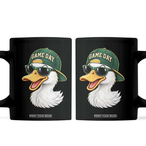 Game Day Duck Wearing Baseball Cap Sunglasses Graphic Coffee Mug