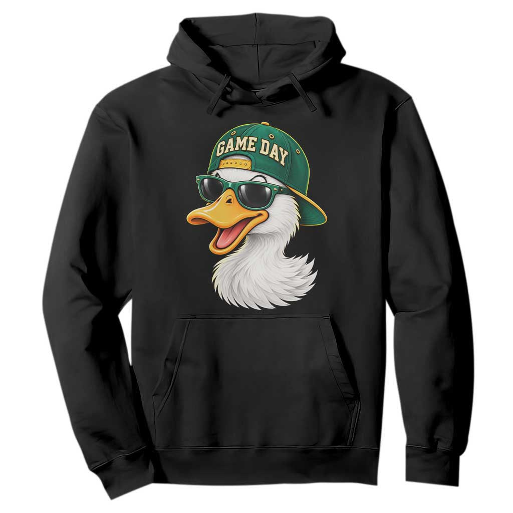 Game Day Duck Wearing Baseball Cap Sunglasses Graphic Hoodie