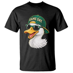 Game Day Duck Wearing Baseball Cap Sunglasses Graphic T Shirt