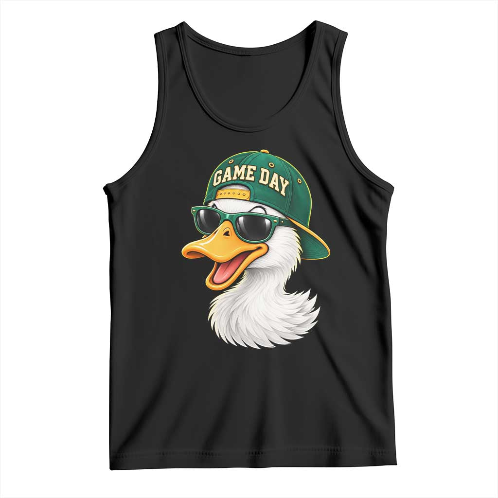 Game Day Duck Wearing Baseball Cap Sunglasses Graphic Tank Top