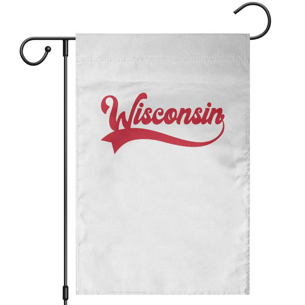 State Of Wisconsin Retro Classic Pride Varsity Script Vintage Style Garden Flag