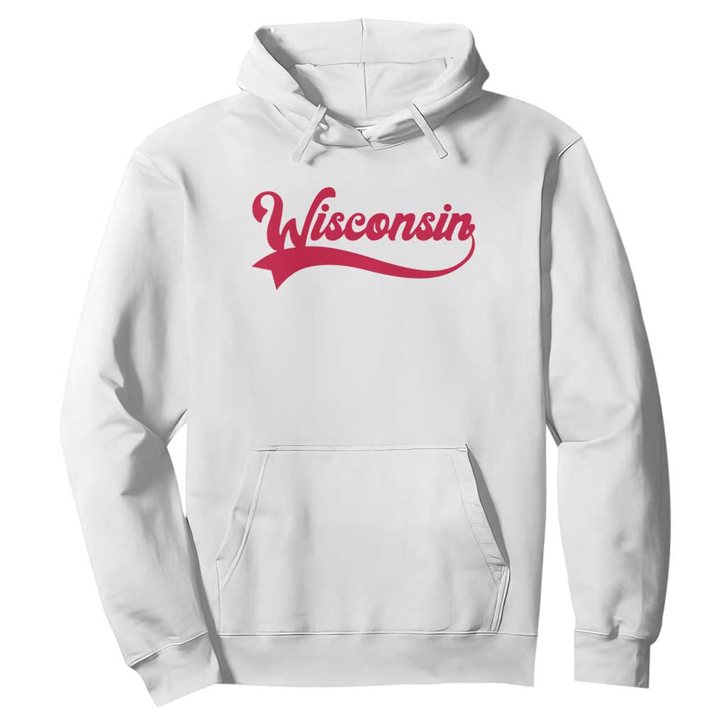 State Of Wisconsin Retro Classic Pride Varsity Script Vintage Style Hoodie