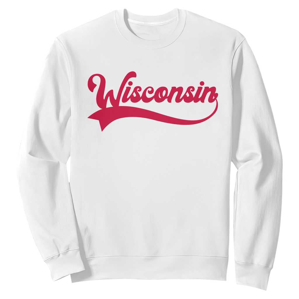 State Of Wisconsin Retro Classic Pride Varsity Script Vintage Style Sweatshirt
