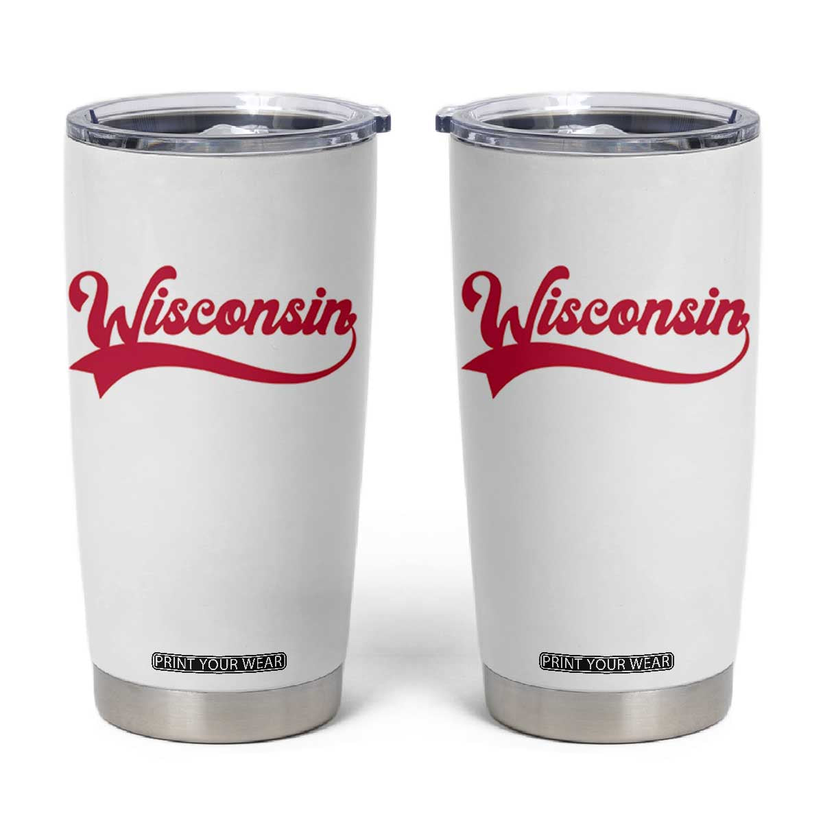 State Of Wisconsin Retro Classic Pride Varsity Script Vintage Style Tumbler Cup