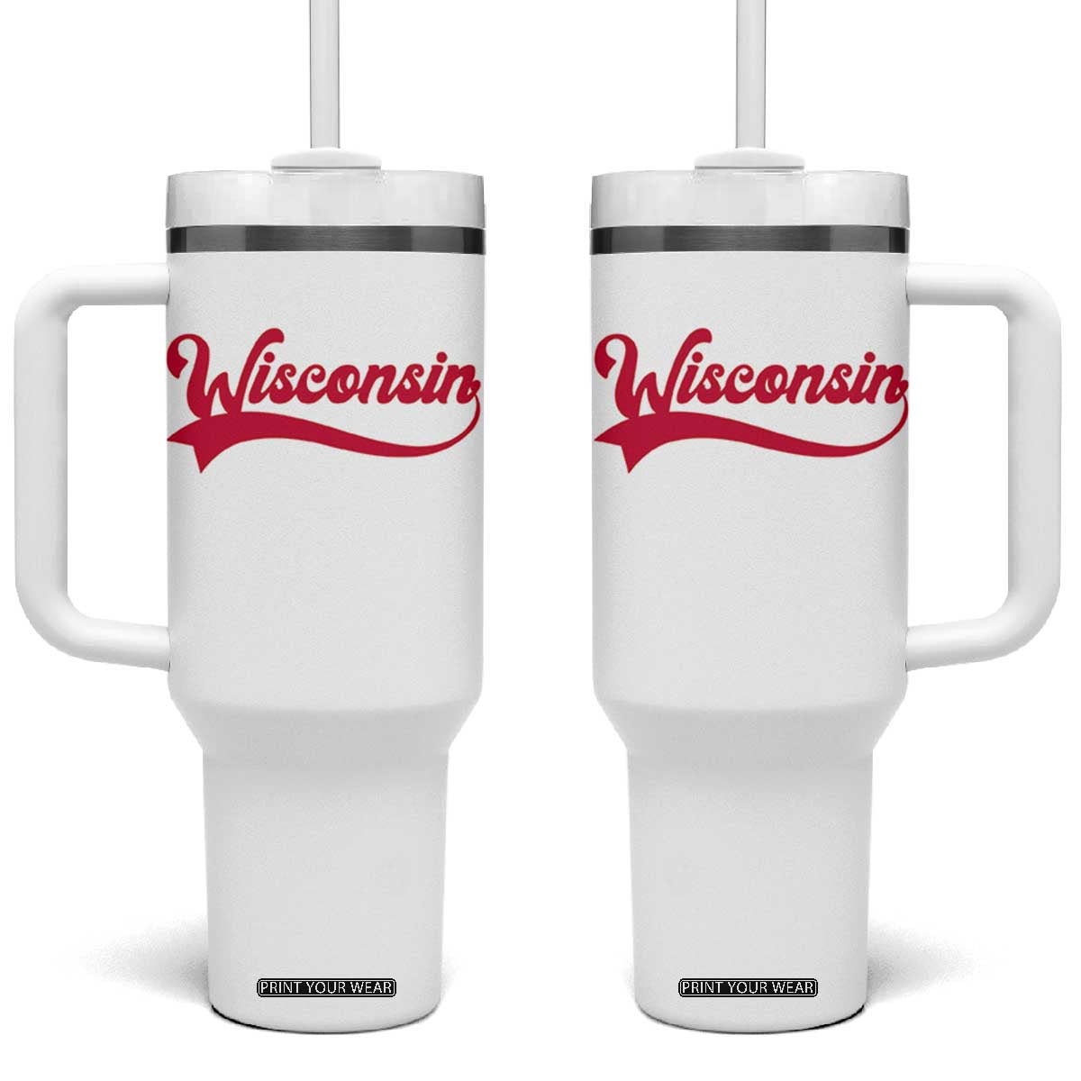State Of Wisconsin Retro Classic Pride Varsity Script Vintage Style Tumbler With Handle