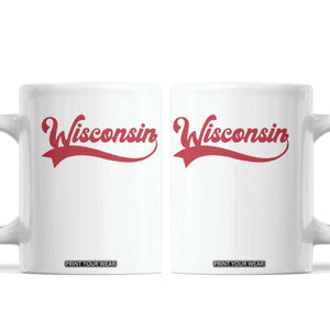 State Of Wisconsin Retro Classic Pride Varsity Script Vintage Style Coffee Mug