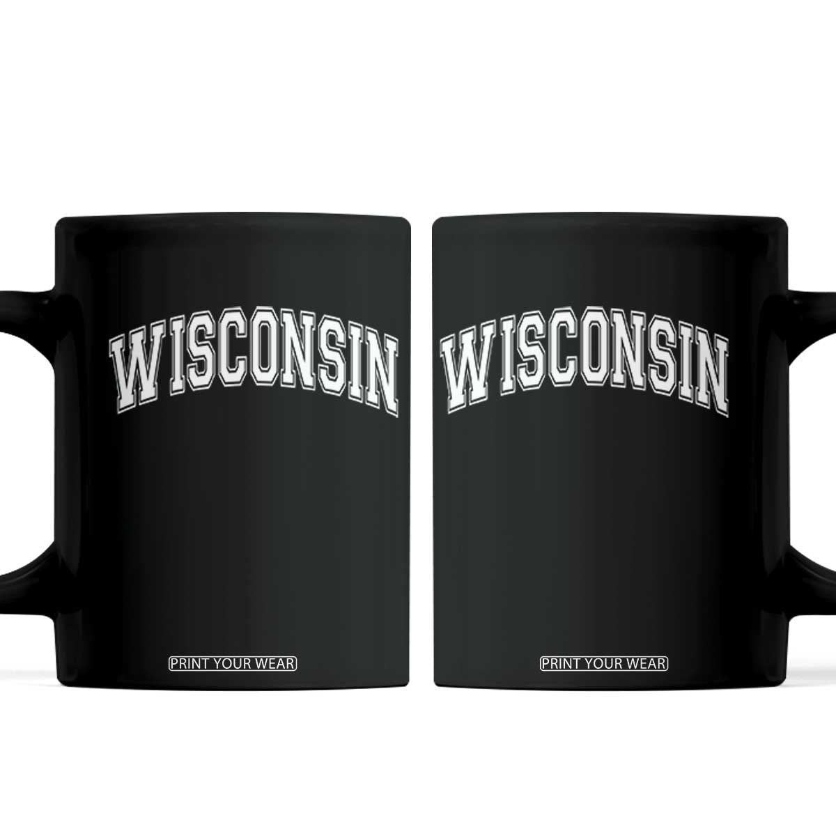 Wisconsin State Pride Vintage Athletic Varsity Block Graphic Coffee Mug