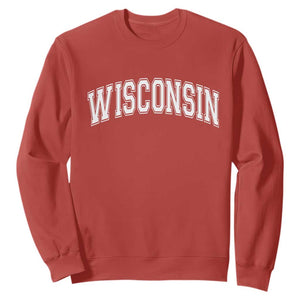 Wisconsin State Pride Vintage Athletic Varsity Block Graphic Sweatshirt