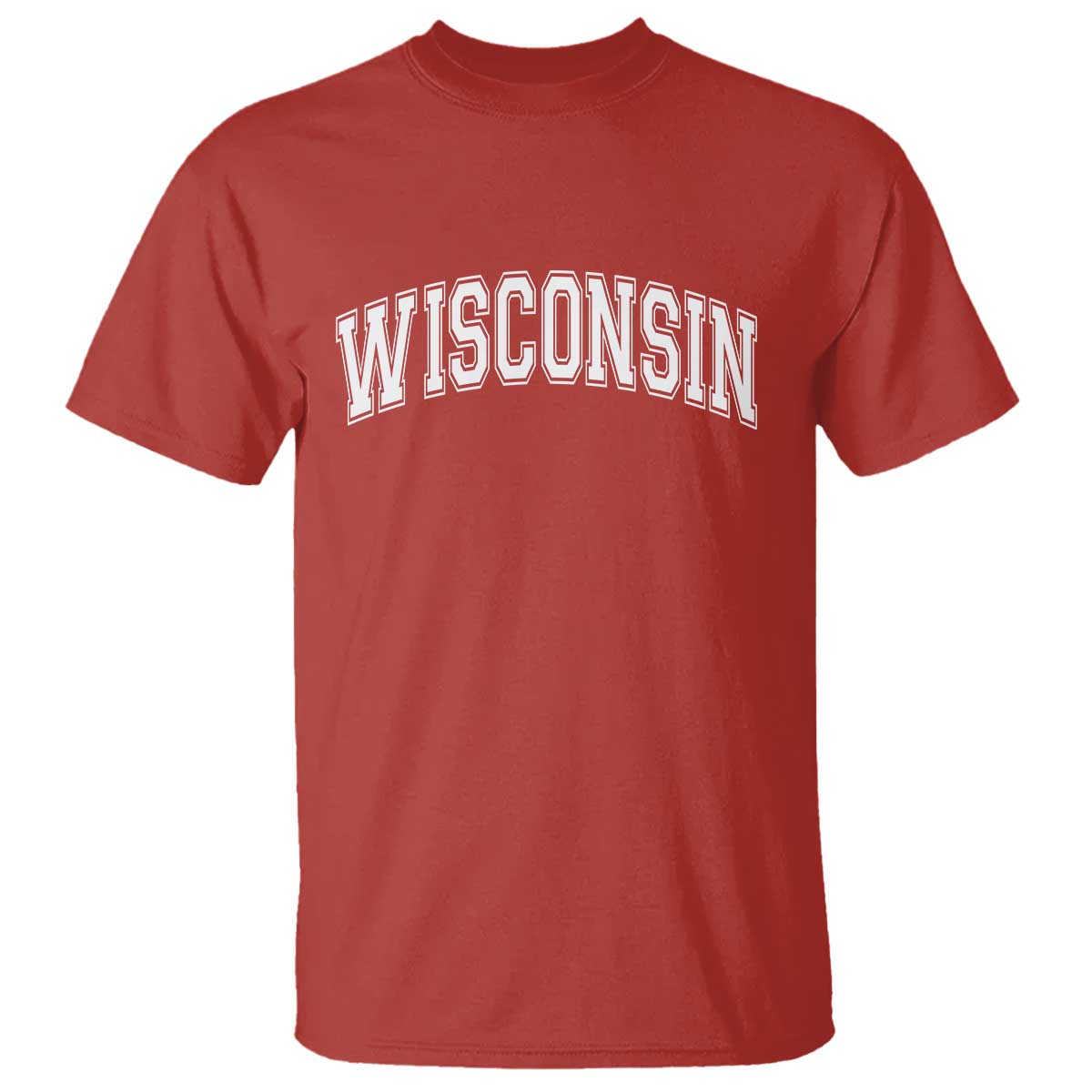 Wisconsin State Pride Vintage Athletic Varsity Block Graphic T Shirt