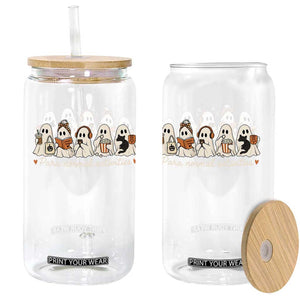 Para Normal Activities Cute Ghost Fall Season Halloween Glass Can