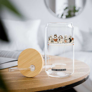 Para Normal Activities Cute Ghost Fall Season Halloween Glass Can